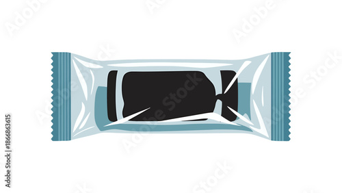 Sealed Candy Bar Wrapper with Dark Center Filling