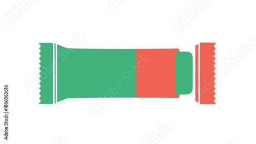 Snack Bar Packaging Design with Green and Coral Colors