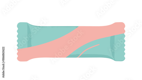Sweet Snack Bar Wrapped in Teal and Pink Packaging