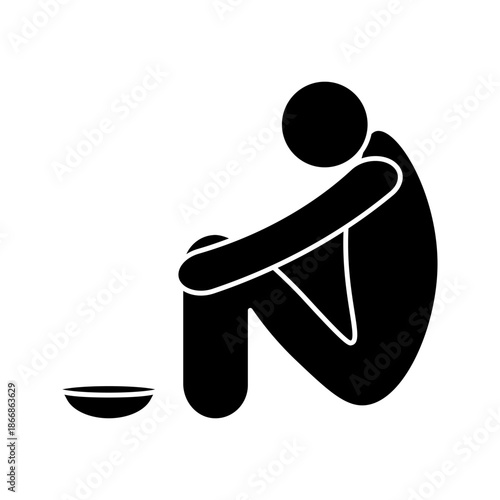 poverty line icon on white background