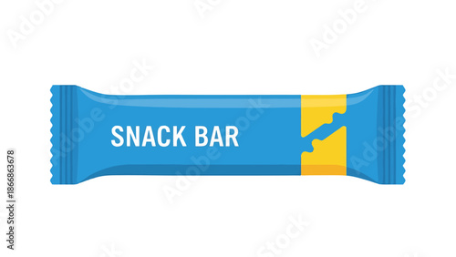 Blue Snack Bar Packaging Isolated on White Background Healthy Food Energy Treat