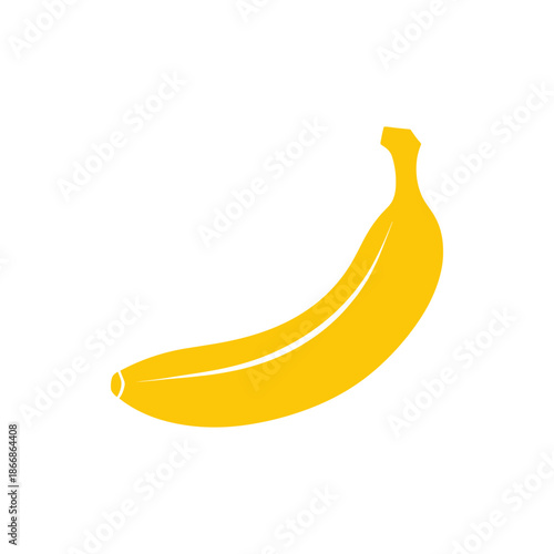 A simple yellow banana icon on a white background, representing fruit and healthy eating