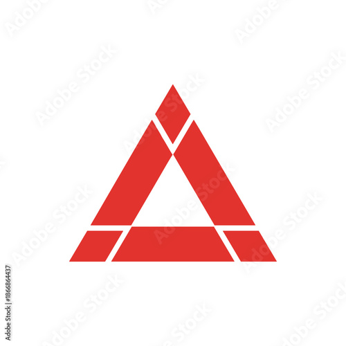 3D vector illustration of a red triangle road warning sign with a caution symbol isolated on a white background for traffic safety and attention