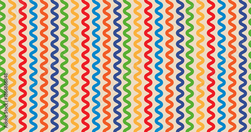 Vector seamless pattern with multicolored wavy lines. For printing, wallpaper, textiles, packaging, scrapbooking, web design