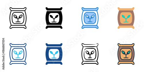 Fertilizer icons set multiple style collection. Editable stroke 
