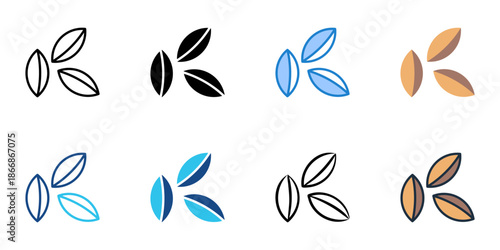 Seed icons set multiple style collection. Editable stroke 
