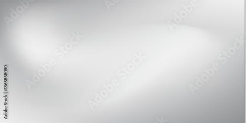 Silver foil background with metal mirror texture. Chrome gradient surface with light gloss simple abstract