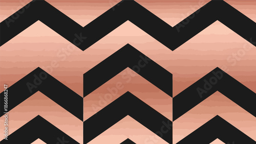 Black chevron pattern on copper background texture.