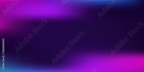 halftone gradient pattern graphic background. black dotted on blurred violet, purple, blue gradient background. pop Art blue pink halftone, comics Background.