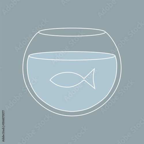 Chalk line fishbowl on slate square