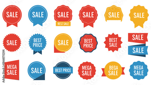 Collection of Sale and Best Price Tags and Stickers