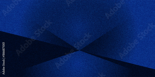 Black dark navy blue silver abstract pattern background. Geometric shape. Line triangle angle fold polygon diamond 3D. Color gradient ombre. Rough grain noise