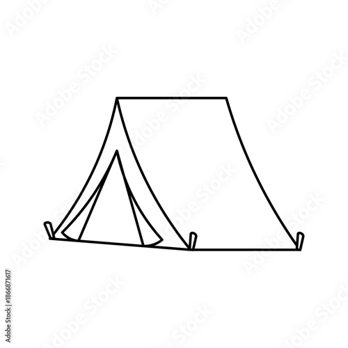 camping tent icon on white background