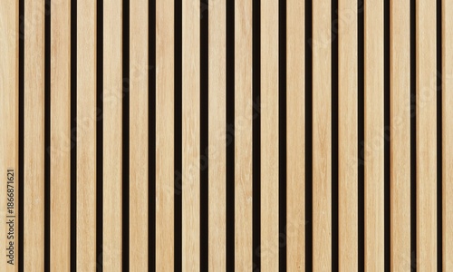 Seamless wood slat wall texture with vertical grooved pattern for interior design