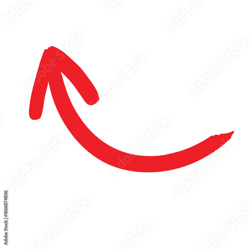 Red arrow curving upward Vector