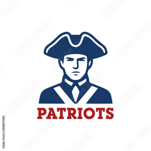Patriots Colonial Soldier Mascot Logo Vector