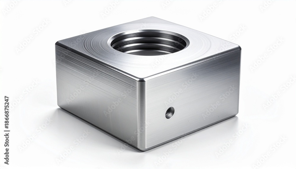 Obraz premium Single industrial metal object isolated on white background, realistic lighting, clean composition, commercial stock image 