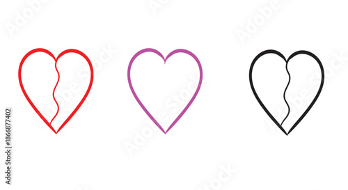 Three hearts in different colors Vector
