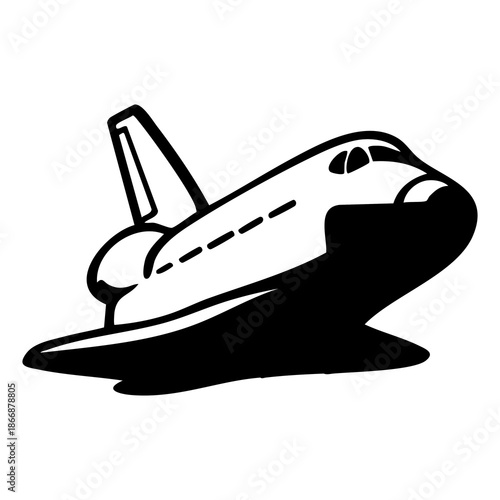 Space Shuttle Illustration Black and White.