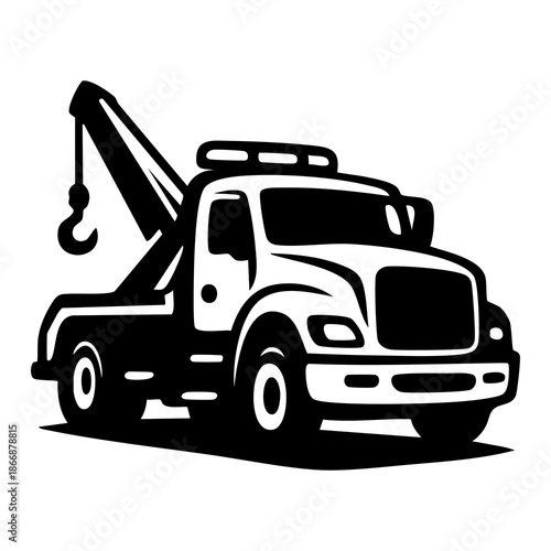Tow Truck Vehicle Illustration Graphic Design.