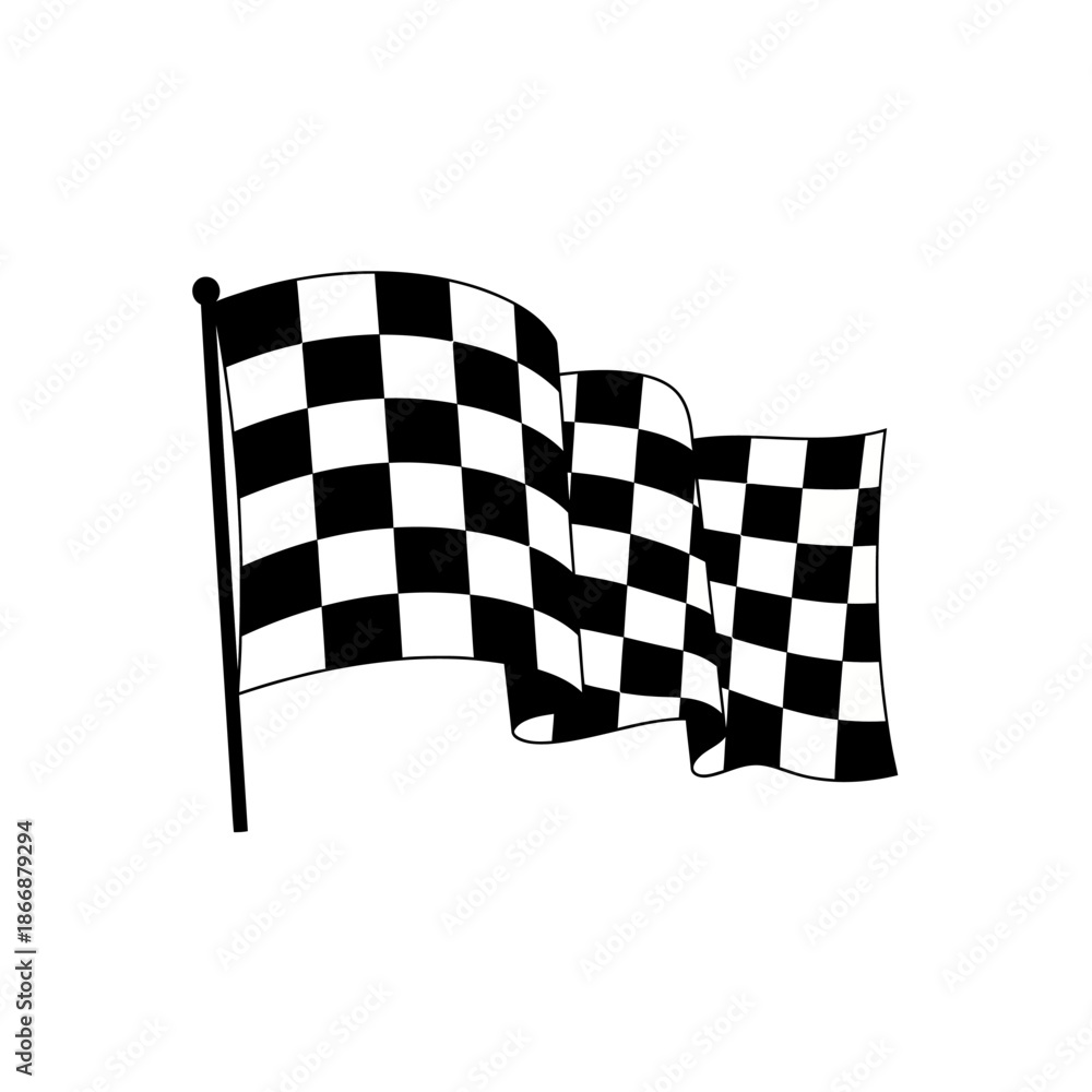 Fototapeta premium A waving checkered flag a symbol of victory and racing events
