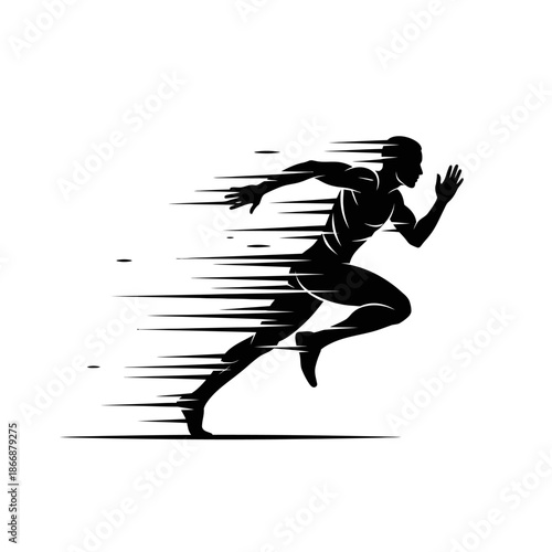 Dynamic silhouette of a runner in motion showcasing speed and athleticism