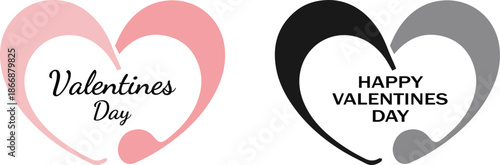 Valentine's Day heart symbols with Happy Valentines Day text