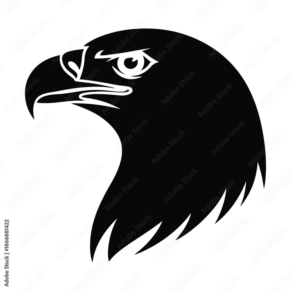 Fototapeta premium Eagle head close-up Vector, Silhouette, Illustration