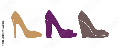 elegant fashion heels isolated icon design, vector graphic illustration