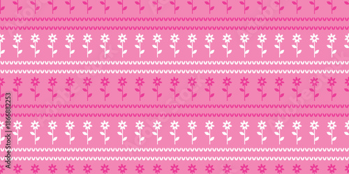 beautiful fabric flowers pattern, floral and strip motif, Pink floral pattern. sweet, lovely strip patterns. botanical motifs floral ditsy, dainty pattern. Cute botanical design.