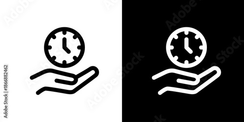 手に乗る時計・時間管理のアイコン