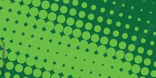 Abstract Neon Green Halftone Dot Screen Gradient on Dark Green Background, Vector illustration.