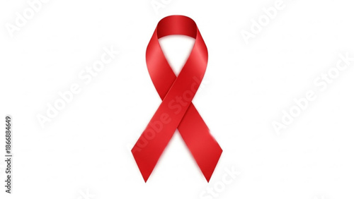 A red ribbon icon symbolizing awareness and support for a cause