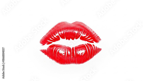 A vibrant red lipstick illustration on a clean white background
