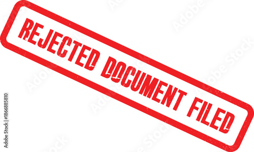 Rejected document stamp on white background