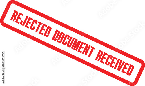 Red rejected document stamp on a white background
