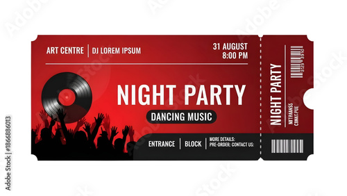 Ticket night party dancing music event