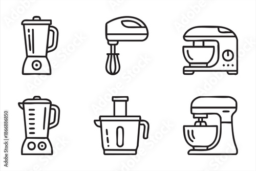 Baking and Cooking Appliance Icons for Digital Interfaces