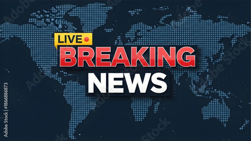 Breaking news live world map background