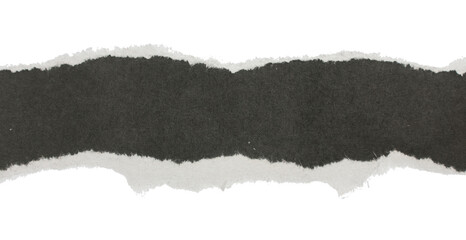 torn and ripped paper lines stripes with jagged edges from black paper in Y2K retro style, png isolated cardboard pieces on transparent background