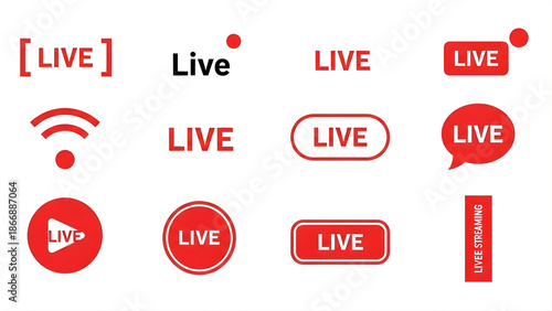 Live streaming icon set