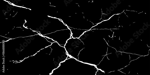 Abstract black marble texture with sharp white veins and natural stone cracks. High contrast luxury background ideal for interior design, wall tiles, countertops, branding, and modern architecture.
