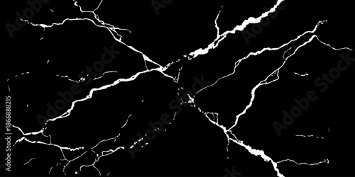 Abstract black marble texture with sharp white veins and natural stone cracks. High contrast luxury background ideal for interior design, wall tiles, countertops, branding, and modern architecture.