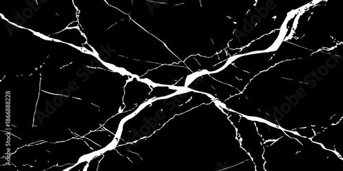 Abstract black marble texture with sharp white veins and natural stone cracks. High contrast luxury background ideal for interior design, wall tiles, countertops, branding, and modern architecture.