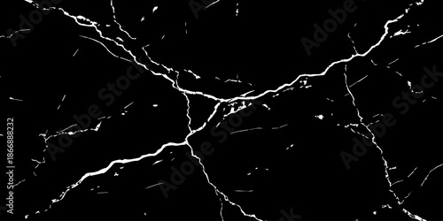 Abstract black marble texture with sharp white veins and natural stone cracks. High contrast luxury background ideal for interior design, wall tiles, countertops, branding, and modern architecture.