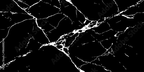 Abstract black marble texture with sharp white veins and natural stone cracks. High contrast luxury background ideal for interior design, wall tiles, countertops, branding, and modern architecture.