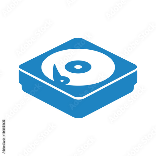 Blue vinyl record player Vector