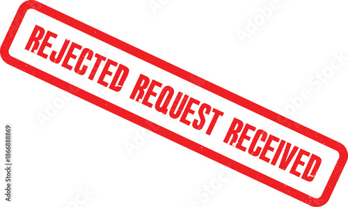 A red rejected stamp on a white background viewed from directly above