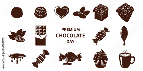 Chocolate and love concept vector