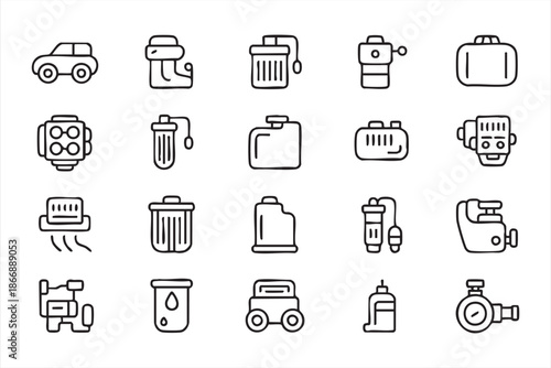 Car Service and Mechanical Parts Icons for Web and Mobile Apps